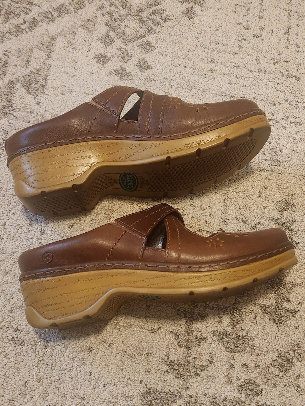 Klogs Brown Leather Mary Jane Slip-On Shoes - Picture 6 of 11